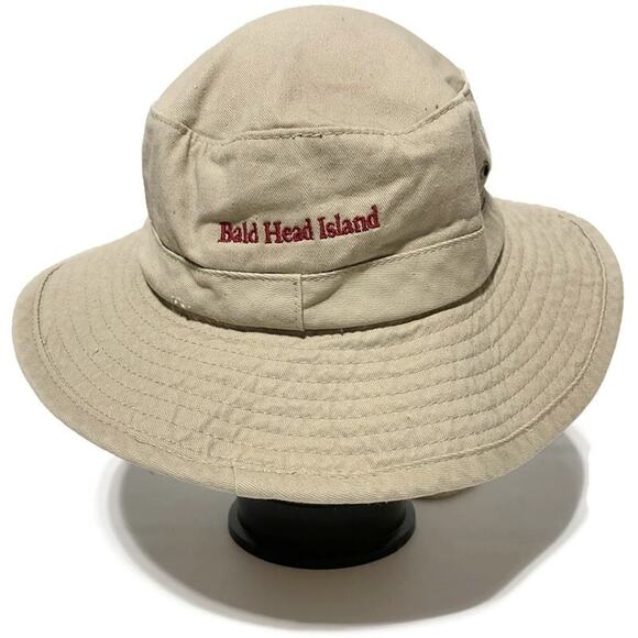 Dorfman Pacific Safari Hat Large Bald Head Island US Flag Tan Khaki Floppy - Picture 2 of 8